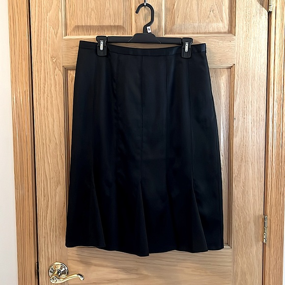 Pretty Satin Pleated Skirt - Studio One by Liz Claiborne - Black - 10 - Picture 2 of 8